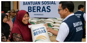 Ilustrasi. Bantuan Sosial (Bansos) Beras (Sumber: Generative AI)
