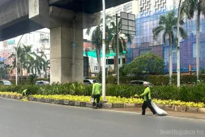 Suku Dinas Pertamanan dan Hutan Kota (Tamhut) Jakarta Utara terus mengintensifkan program penataan dan penghijauan taman kota serta jalur hijau di enam kecamatan. (Sumber: beritajakarta.id | Foto: beritajakarta.id)