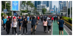 Ilustrasi. Car Free Day (CFD) (Sumber: Generative AI)