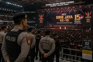 Ilustrasi. HUT GRIB Jaya ke-15 di Istora Gelora Bunga Karno (GBK), Senayan, Jakarta Pusat (Sumber: Generate by AI | Foto: Generate by AI)