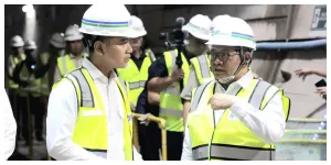 Wapres Gibran Rakabuming bersama Gubernur DKI Jakarta Pramono Anung Tinjau progres pembangunan MRT Jakarta Fase 2A. (Sumber: beritajakarta.id)
