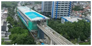 Proyek pembangunan LRT Jakarta Fase 1B Velodrome-Manggarai. (Sumber: beritajakarta.id)