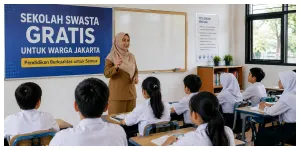 Ilustrasi. Sekolah Swasta Gratis (Sumber: Generative AI)