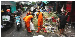 Tumpukan Sampah di Pasar Angke (Sumber: beritajakarta.id)