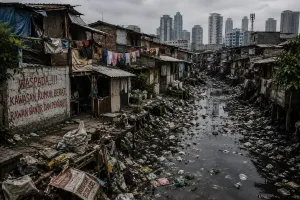 Ilustrasi. Pemprov DKI Jakarta targetkan untuk melakukan penanganan kepada 50 rukun warga (RW) kumuh di tahun 2027. (Sumber: Generate by AI | Foto: Generate by AI)