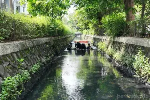 Progres sudah mencapai 30 persen, Pasukan Biru Sudin SDA Jakarta Utara lakukan pengerukan sedimen lumpur dan sampah di Saluran Penghubung (Phb) Kelapa Lilin. (Sumber: beritajakarta.id | Foto: beritajakarta.id)