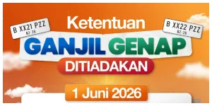 Sistem Ganji Genap di Jakarta 1 Juni 2026 Ditiadakan (Sumber: Instagram @dishubdkijakarta)