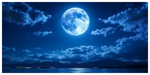 Ilustrasi. Blue Moon (Sumber: Generative AI)