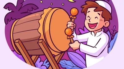 Ilustrasi takbiran Idul Fitri.