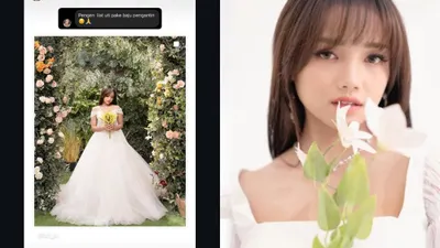 Fuji, seorang selebriti populer yang kini menjadi perbincangan hangat karena unggah gaun pengantin berwarna putih.