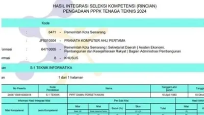 Ilustrasi arti kode pada pengumuman hasil seleksi kompetensi PPPK 2024 tahap 1. 