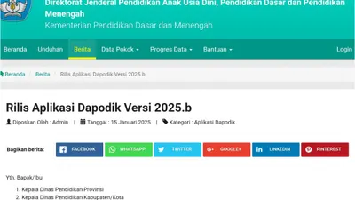 Dapodik Versi 2025.B Resmi Rilis! Berikut Cara Instalasi dan Update Terbaru