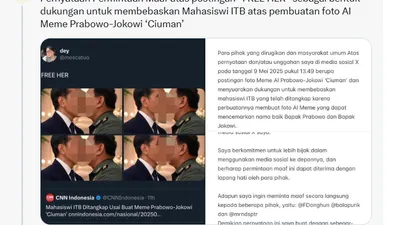 Polri Tangguhkan Penahanan Mahasiswi ITB Pembuat Meme Presiden Prabowo dan Jokowi, Ini Kata Kuasa Hukum