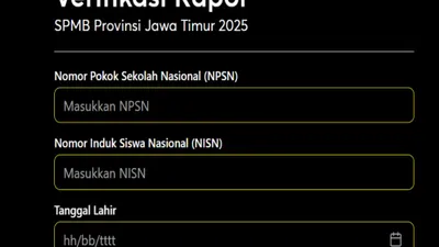 Praprendaftaran SPMB Jatim 2025: Link Verifikasi Nilai Rapor oleh CMB 