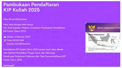 Panduan Daftar KIP Kuliah 2025, Mulai dari Jadwal, Syarat dan Nominal yang Didapat, SIMAK!