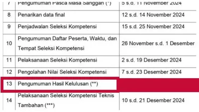 Hasil seleksi PPPK tahap 1 diumumkan