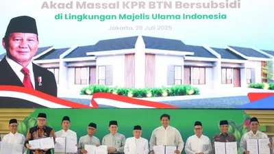 Peluncuran program rumah subsidi syariah untuk Da&rsquo;i dan Guru Ngaji, hasil kolaborasi MUI, Tapera, dan BTN Syariah demi wujudkan hunian impian umat.