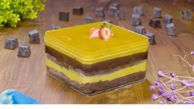 menu buka puasa dengan dessert tart mangga lapis cokelat