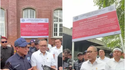 Menko Bidang Pangan, Zulkifli Hasan, Menteri Lingkungan Hidup Hanif Faisol beserta Gubernur Jawa Barat, Dedi Mulyadi melakukan penyegelan terhadap empat bangunan wahana wisata yang ada di puncak.