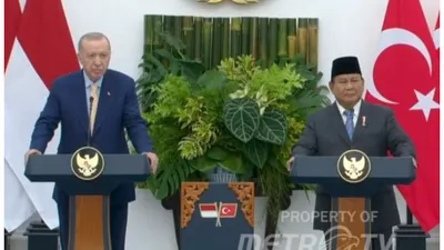 Presiden Turki Recep Tayyip Erdogan Bersama Presiden Indonesia Prabowo Subianto