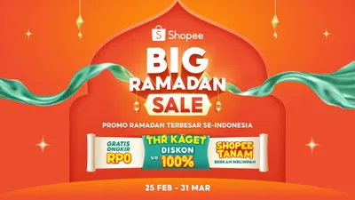 Shopee Big Ramadan Sale 2025: THR Kaget Diskon 100% &amp; Gratis Ongkir Rp 0!