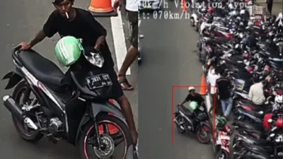 Viral sistem ETLE disebut menindak sepeda motor yang sedang dipindahkan oleh seorang tukang parkir