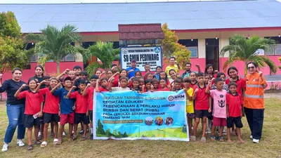 NHM melaksanakan kegiatan Edukasi Kebencanaan dan Sosialisasi PHBS di SD GMIH Pediwang Kecamatan Kao Utara, Kabupaten Halmahera Utara.