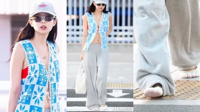 Outfit Jennie BLACKPINK Saat Tiba di Bandara Bandara Internasional Incheon, Jumat 11 Juli 2025.