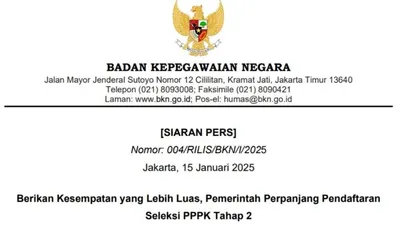 Seleksi Pendaftaran PPPK Tahap 2 Diperpanjang! Tenaga Honorer Segera Daftar Sebelum Tanggal Ini!