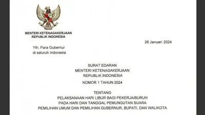 Hari Pemilihan Kepala Daerah (Pilkada) serentak 2024 yang jatuh pada Rabu, 27 November 2024, telah ditetapkan sebagai hari libur nasional.
