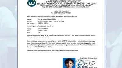 Seperti Ini Format Surat Keterangan Kelas 12 untuk UTBK SNBT 2025, Jangan Sampai Salah!