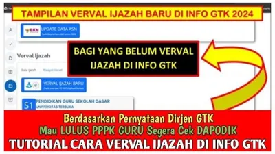 Bagi calon guru verval ijazah di Info GTK jadi Langkah yang penting untuk pendaftaran PPG, PPPK guru dan validasi TPG.