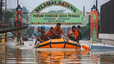 Potret Banjir di Bekasi karena Curah Hujan Tinggi