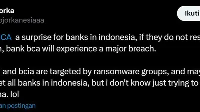 Hacker Bjorka Ungkap Jutaan Database Nasabah Bank BCA Diduga Jadi Target Ransomware