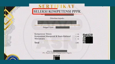 Bagi peserta PPPK yang sudah mengikuti ujian dengan menggunakan sistem Computer Assisted Test (CAT) BKN dapat mengunduh sertifikat CAT.