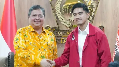 Kaesang Pangarep dan Airlangga Hartarto dalam Pertemuan PSI dan Golkar