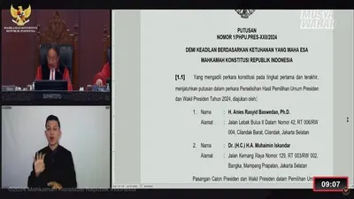 Sidang Sengketa Pilpres 2024: MK Nyatakan Tidak Ada Relevansi Pembagian Bansos dengan Peningkatan Perolehan Suara Salah Satu Capres