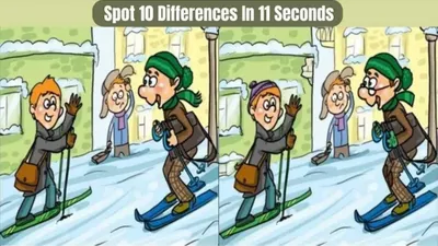 Tes IQ: Suka Tantangan Sulit yang Mendebarkan? Temukan 10 Perbedaan di&nbsp;Gambar Orang Main&nbsp;Ski
