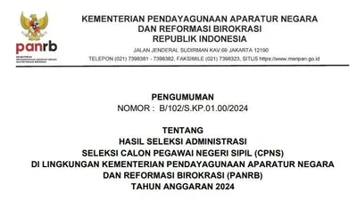 264 Pelamar Lolos Seleksi Administrasi CPNS Kementerian PANRB, Siapa Saja Mereka? Cek Di Sini!