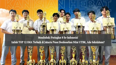 Dari banyaknya SMA di Jakarta Pusat, hanya 12 SMA yang masuk dalam daftar TOP 1000 Sekolah Tahun 2022 Berdasarkan Nilai UTBK.