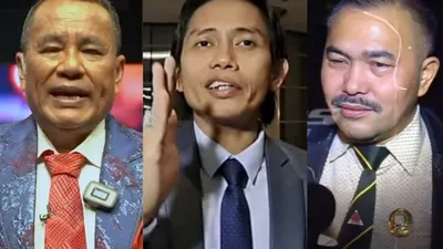Potret pengacara Hotman Paris (kiri), Toni RM (tengah), Kamaruddin Simanjuntak (kanan).