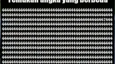Tes Penglihatan: Latihan Fokus dan Konsentrasi! Ada Satu Angka Berbeda pada Kumpulan Angka 4, Apa?