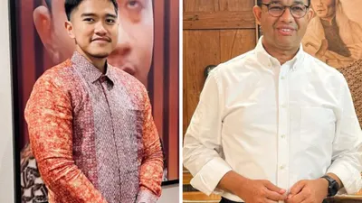 Kolase Foto Kaesang Pangarep dan Anies Baswedan
