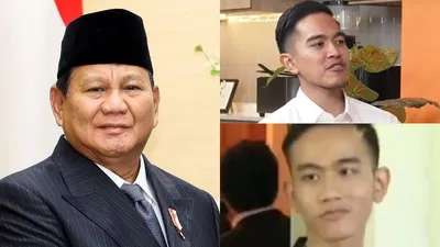 Kolase Potret Prabowo Subianto, Gibran Rakabuming Raka dan Kaesang Pangarep