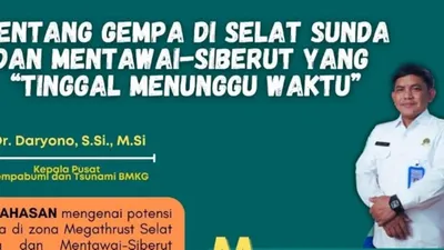 Kepala Pusat Gempa Bumi dan Tsunami BMKG, Dr. Daryono, S.Si., M.Si memberikan penjelasan tentang gempa megathrust.