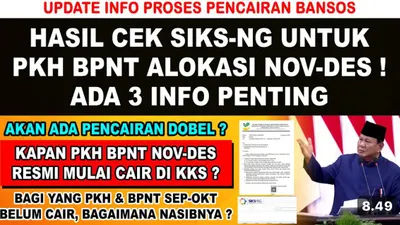 Hasil Cek SIKS-NG Hari Ini PKH BPNT November-Desember! Ada 3 Info Penting Pencairan Bansos Akhir Tahun