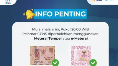 Pelamar CPNS 2024 Boleh Gunakan Meterei Tempel atau e-Meterai