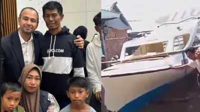 Raffi Ahmad tepati janji berikan perahu baru bagi Aco, nelayan yang viral bertahan hidup di laut bersama sang anak 
