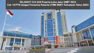Selamat! 244.668 Peserta Lolos Jalur SNBT 2024, Cek 10 PTN dengan Penerima Peserta UTBK SNBT Terbanyak Tahun 2024