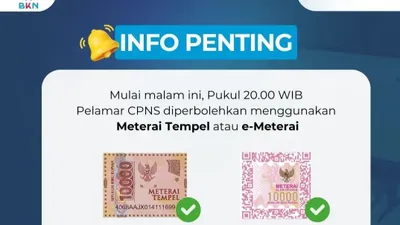 JANGAN SAMPAI TERTUKAR! Ini Beda Cara Pembubuhan e-Meterai dan Meterai Tempel Pada Pendaftaran CPNS 2024